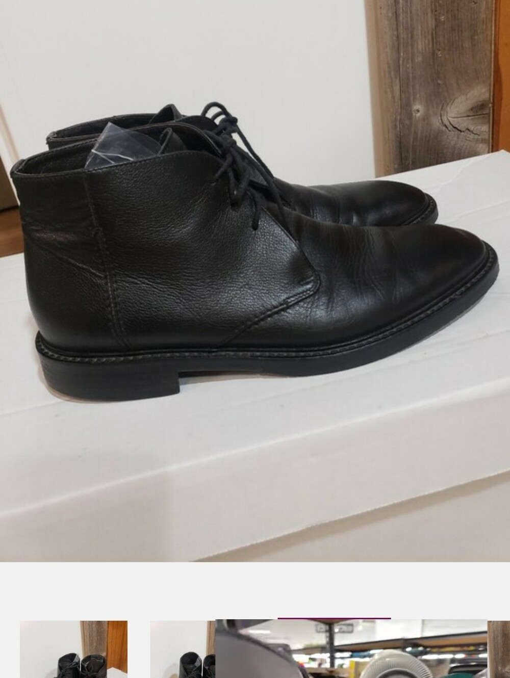 Banana Republic Made In Italy Leather Lace Up Chukka Boots Black Size 11 D